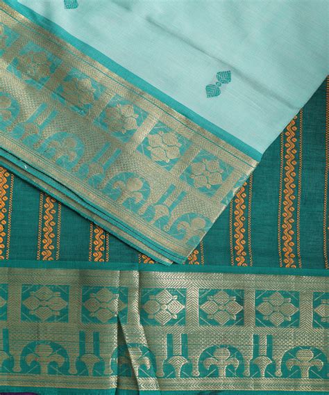 Jungle green color handloom gollabhama mercherized cotton saree – TGSCO ...