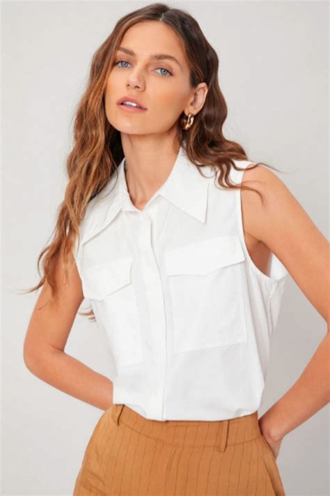 White cotton utility shirt – Styched Fashion