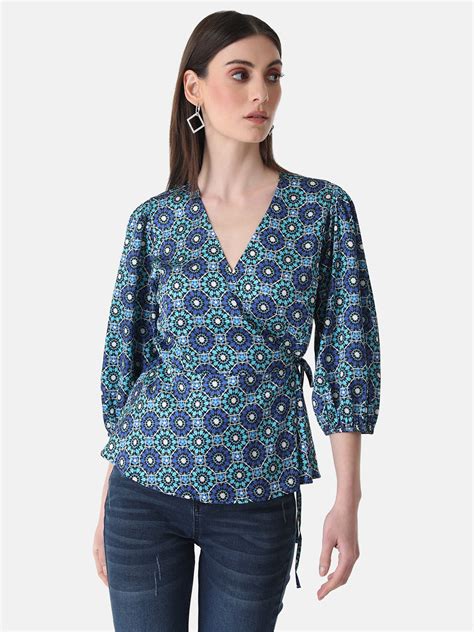 Printed Wrap Top – KAZO
