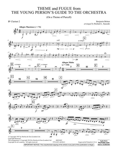 Theme and Fugue from The Young Person's Guide to the Orchestra - Bb ...