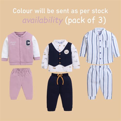 Fareto Baby Set of 3 Clothing Co-Ord Set | Premium Outfit Collection f ...