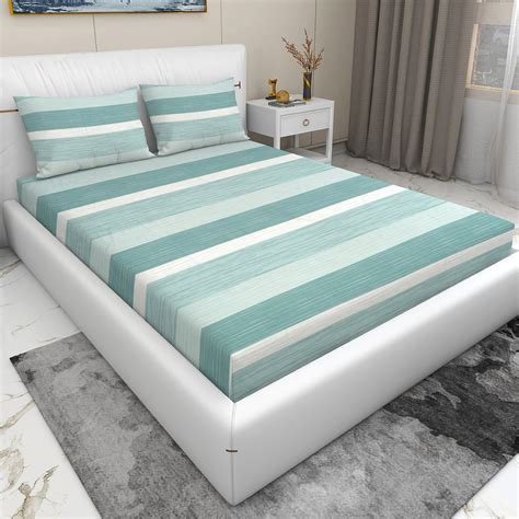 Wakeup INDIA StyleNest Geometric Premium Cotton King Size Bedsheet wit ...