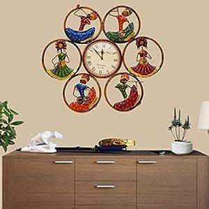 Buy pranjals house Metal Iron Musician Doll Clock Metal Wall Art ...