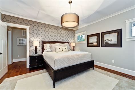 master bedroom ideas with wallpaper accent wall
