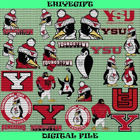 Layered Youngstown State College SVG, Cricut, Penguins SVG, Athletics ...