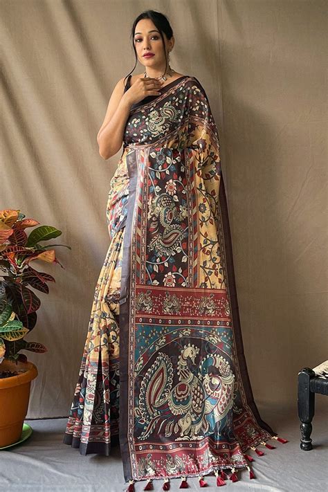 Buy Kalamkari Sarees Online at Reasonable Price - Karagiri