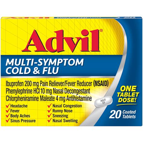 Advil Multi-Symptom Cold & Flu, Pain & Fever Reducer (20 Ct) - Walmart ...