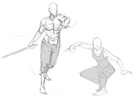 Fighting poses practice by nat0mi on DeviantArt