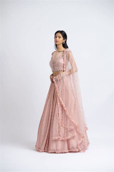 Nitika Gujral - Soft Rose Lehenga Set - Elahe