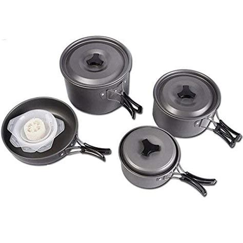 Buy ZIGLY 4-in-1 Camping Pot Sets for 2-3 Persons Non-Stick Pots Pans ...
