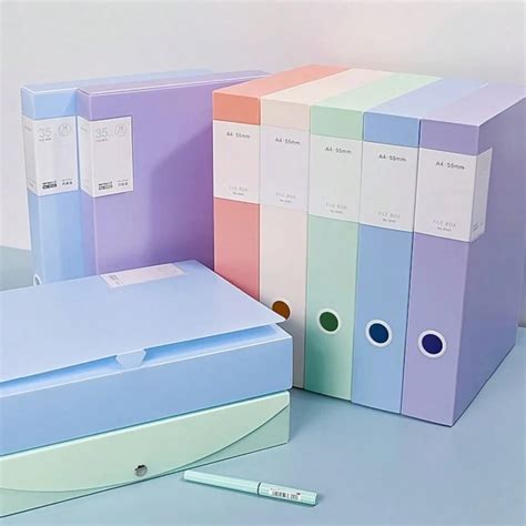 モランディスタイルA4書類整理ボックス、35mm折りたたみ可能な整理箱、証明書やファイルに最適 | SHEIN JAPAN