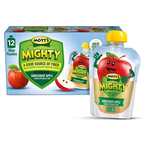 Mott's Mighty No Sugar Added Honeycrisp Apple Flavored Applesauce ...