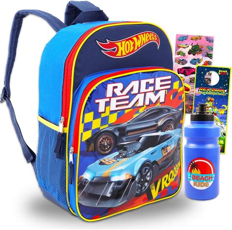 Amazon.com | Hot Wheels Backpack Set - Bundle with Deluxe 16" Race Car ...