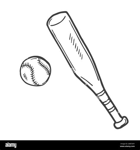 Baseball Bat And Ball Drawing