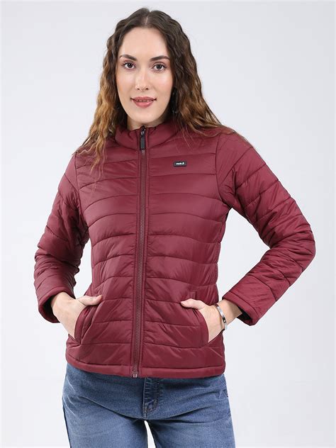 Buy Rock.it Women Maroon Solid Collar Full Sleeve Jacket Online in ...