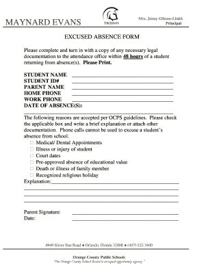 Fillable Online ocps MAYNARD EVANS HIGH SCHOOL Mrs - ocps Fax Email ...