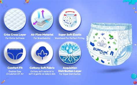 Buy Bumtum Baby Diaper Pants with Double Layer Leakage Protection - 9 ...
