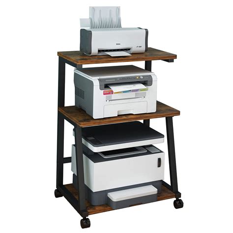 Buy TMUCUNG Mobile Printer Stand, 3-Tier Wood Printer Cart for Scanner ...