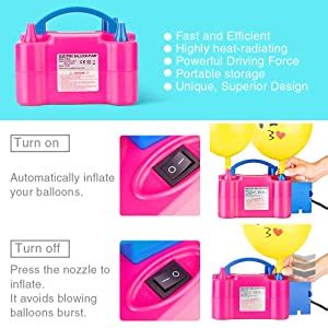 Party Propz 220V 600W Dual Nozzle Electric Air Balloon Pump Machine ...