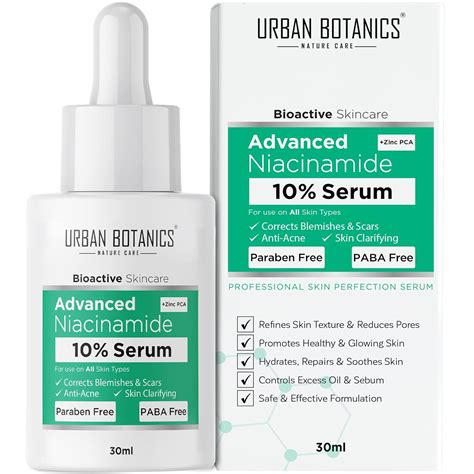 UrbanBotanics® 10% Niacinamide Face Serum for Acne, Acne Scars/Marks ...