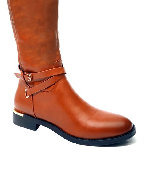 Women Tan Solid Boots – ShoeTree