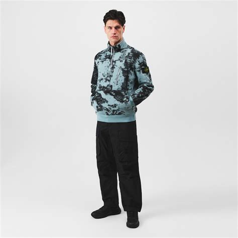 STONE ISLAND | Camouflage quarter Zip Sweatshirt | Men | 1/4 Zip Fleece ...