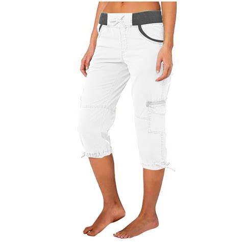Summer Cotton And Hemp Cropped Wide Leg Loose Fit High Waisted Capri ...