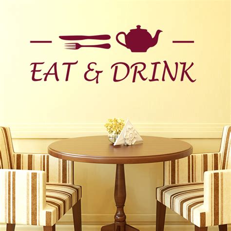 Decals Design 'Cafe Eat and Drink' Wall Sticker (PVC Vinyl, 70 cm x 25 ...