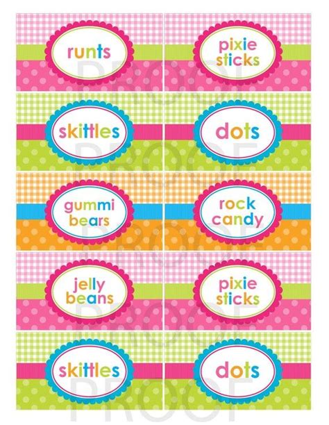 Candy Shop Labels 的图像结果