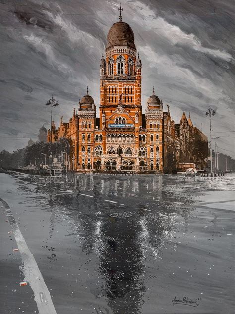 "Brihanmumbai Municipal Corporation": Brown Acrylic Painting by Arpan ...