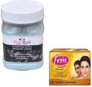 PINKROOT CHARCOAL CREAM 500GM WITH FEM GOLD BLEACH 50GM Price in India ...