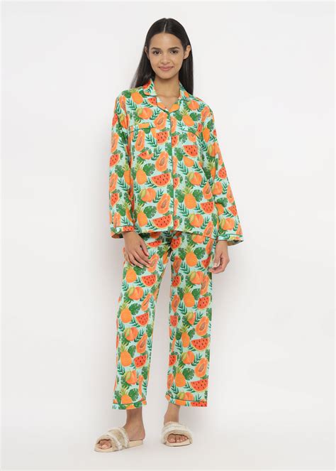 Fruity Bliss Long Sleeve Women's Night Suit – Shopbloom