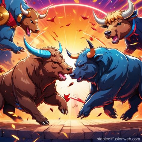 Bulls vs Bears Symbol | Stable Diffusion Online