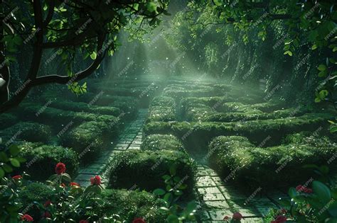 Premium Photo | Enchanting garden mazes with hidden surprises
