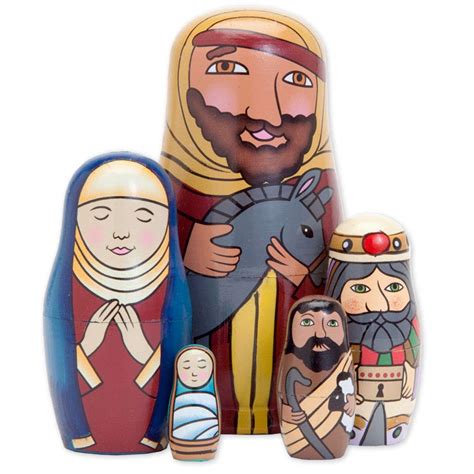 Buy Bits and Pieces - 5pc Nesting Doll Holy Family -The Nativity Family ...