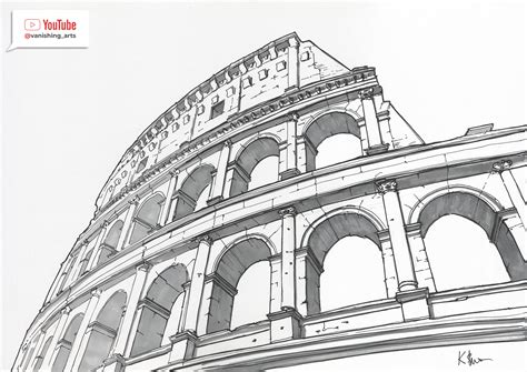 Ancient Roman Colosseum Drawing