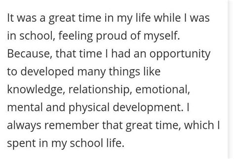 Class VI short essay on A day when I felt proud about myself. - Brainly.in