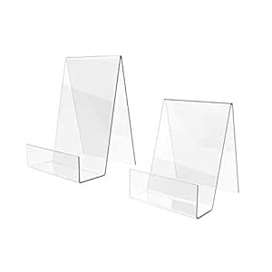 EHKO Acrylic Book Stand with Ledge, Clear Acrylic Display Easel ...