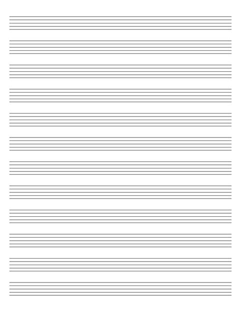 Printable Blank Sheet Music Manuscript Paper, 12 Stave, Printable PDF ...