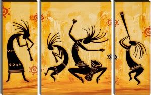 RAC Set of 3 Indian Music Cultural View UV Wall MDF Panel Paintings ...