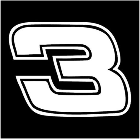 Amazon.com - Decal Flags USA Dale Earnhardt #3 - White - Peel and Stick ...