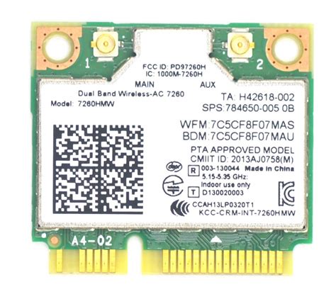 Network Card 7260HMW,Dual Band Wireless-AC 7260 Network Adapter PCI ...
