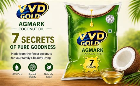 VVD Gold Pure Coconut Oil - 500ml pouch (pack of 2) | Nariyal Tel ...