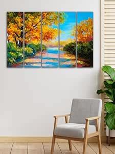 999STORE Autum Yellow leaves tree wall painting for living room bedroom ...