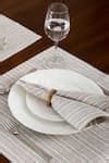 Buy Cream Cotton Brooks Stripe Pattern Placemat - Set Of 4 by Elm & Oak ...