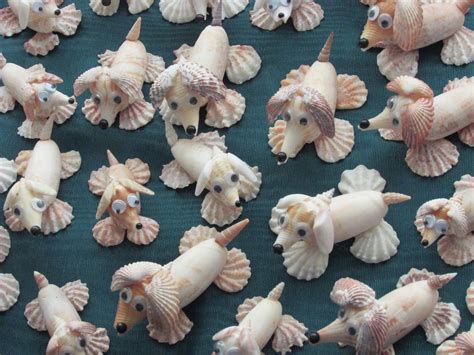 seashell dogs, could use some small driftwood for the body as those ...