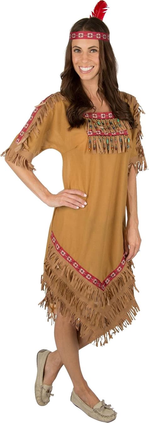 Buy Adult Native American Indian Woman Costume with Headband Online at ...