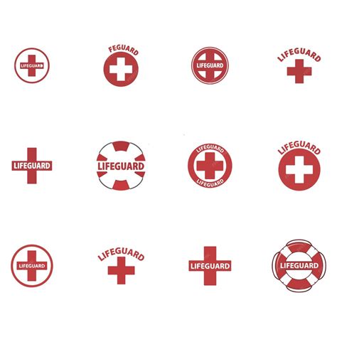 Lifeguard safety emblems and icons collection | Premium Vector