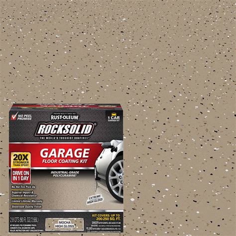 Mocha, Rust-Oleum RockSolid Garage Floor Coating Kit-60009, High Gloss ...