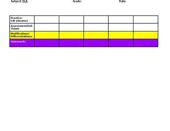 90 minute ELA block Lesson Plan Template by Ms Jane is Going to Explain